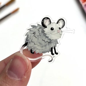 Opossum Watercolor Pin – Acrylic 1.5" Animal Accessory