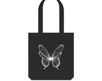 Woven Tote Bag - Butterfly print