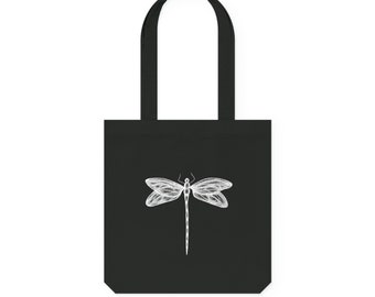 Woven Tote Bag - Dragonfly print