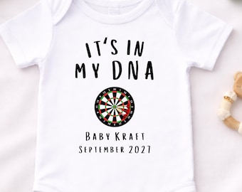 Personalised Darts Baby Bodysuit, Darts Pregnancy Announcement Outfit