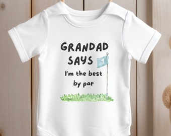 Personalised Golf Baby Bodysuit | New Grandad Gift