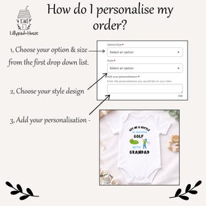 Watching Golf With Grandad Baby Bodysuit | New Dad Golfing Gift image 3