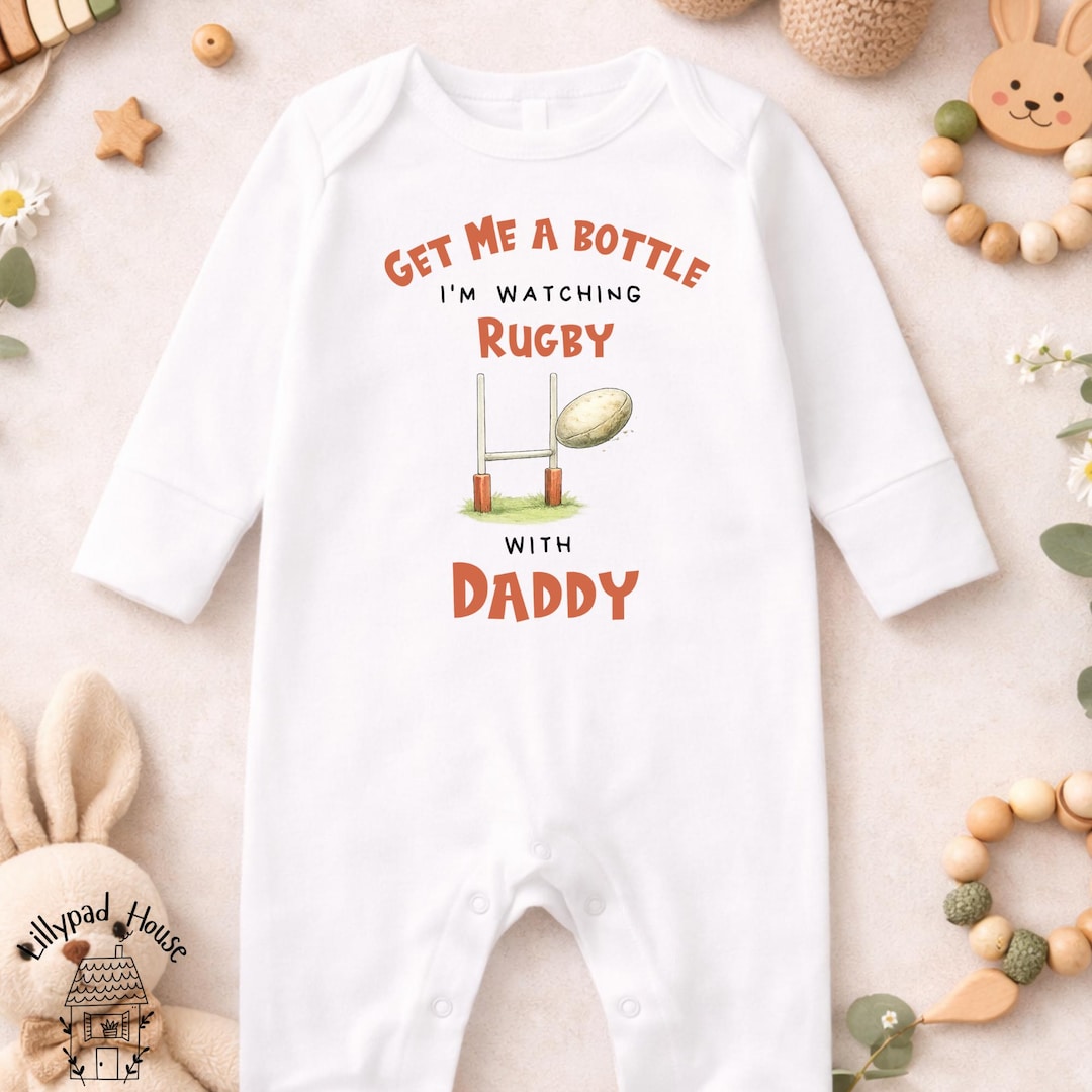 Boy Baby Rugby Rompers Rugby Themed Baby Romper: Supersoft Cotton Blend Babygrow for Boys ...