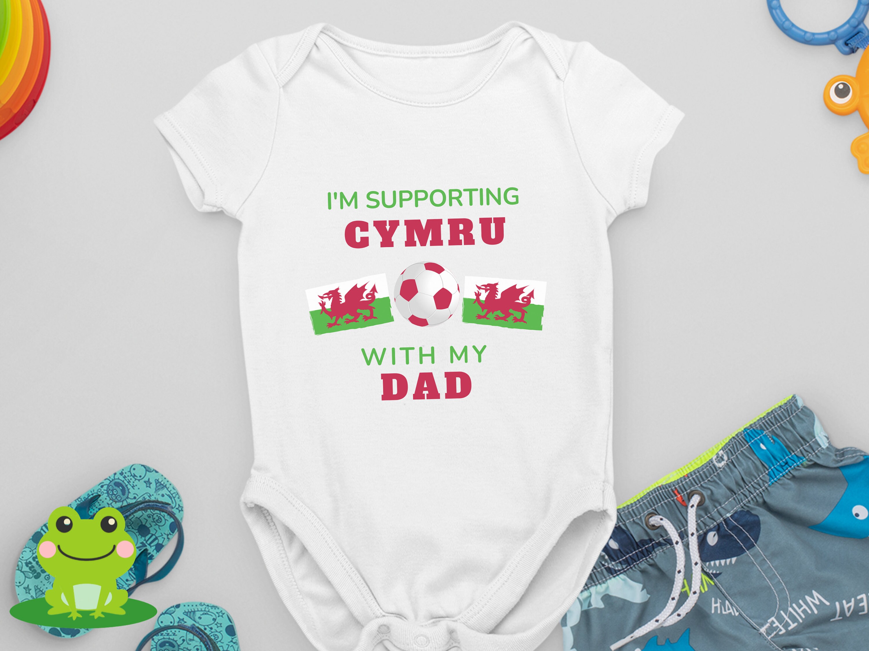 The Bees Tees Me and my Mummy support Wales Rugby Babygrow Sleepsuit White 6-12 months 