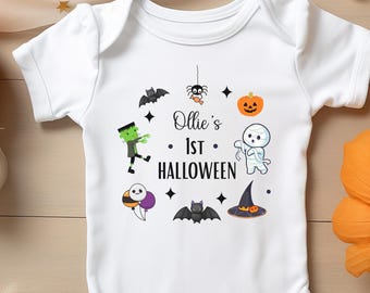 Tenue d'Halloween pour garçon personnalisée, cadeaux d'Halloween pour bébé mignon, premier bébé d'Halloween, saison effrayante, body nouveau-né pour bébé garçon