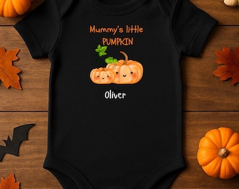 Déguisement d'Halloween personnalisé sur le thème du potiron pour un nouveau-né, cadeau d'Halloween pour un nouveau-né