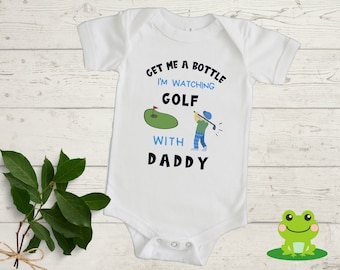 Watching Golf With Daddy Baby Bodysuit | New Dad Gift