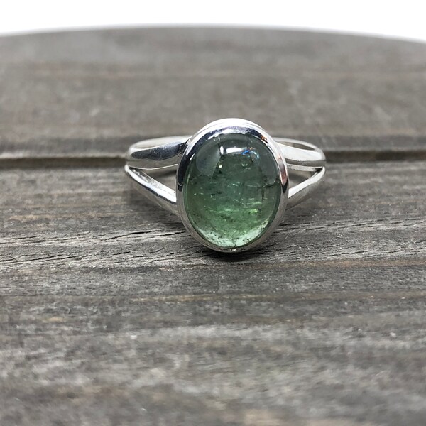 9 1/4 Ring Size|Tourmaline Ring|Green Tourmaline Ring|Sterling Silver Ring|Natural Gemstone Ring