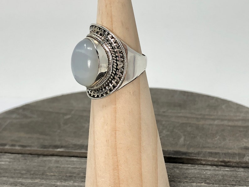 6 12 Ring Size|White Moonstone Ring|Moonstone Ring|June Birthstone Ring|Sterling silver Moonstone Ring