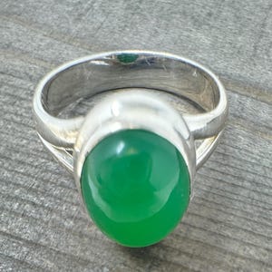 Chrysoprase sterling silver rings