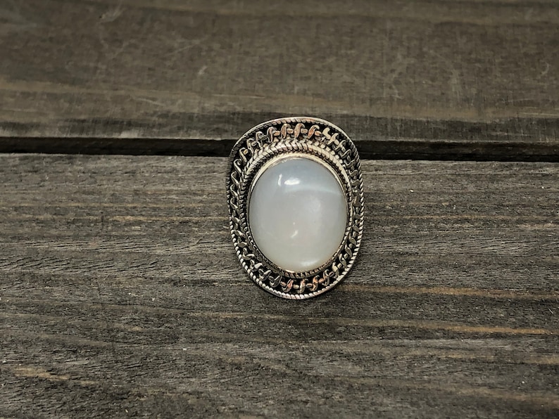 6 12 Ring Size|White Moonstone Ring|Moonstone Ring|June Birthstone Ring|Sterling silver Moonstone Ring
