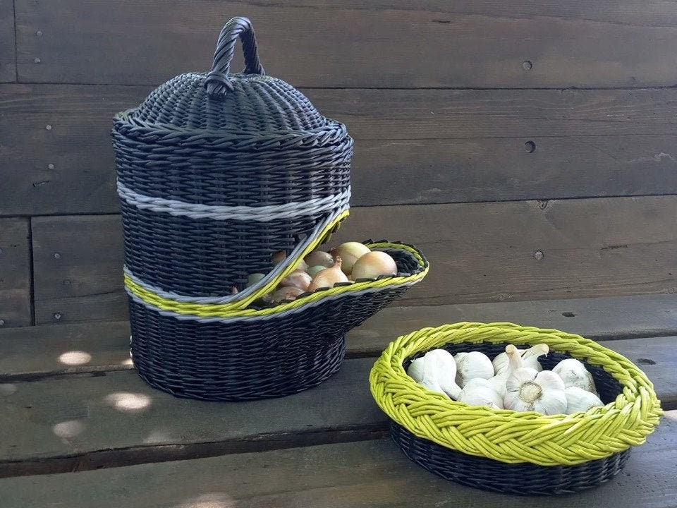 Weiden küchenkorb zum Aufbewahren von Gemüse. Kartoffel und | Etsy