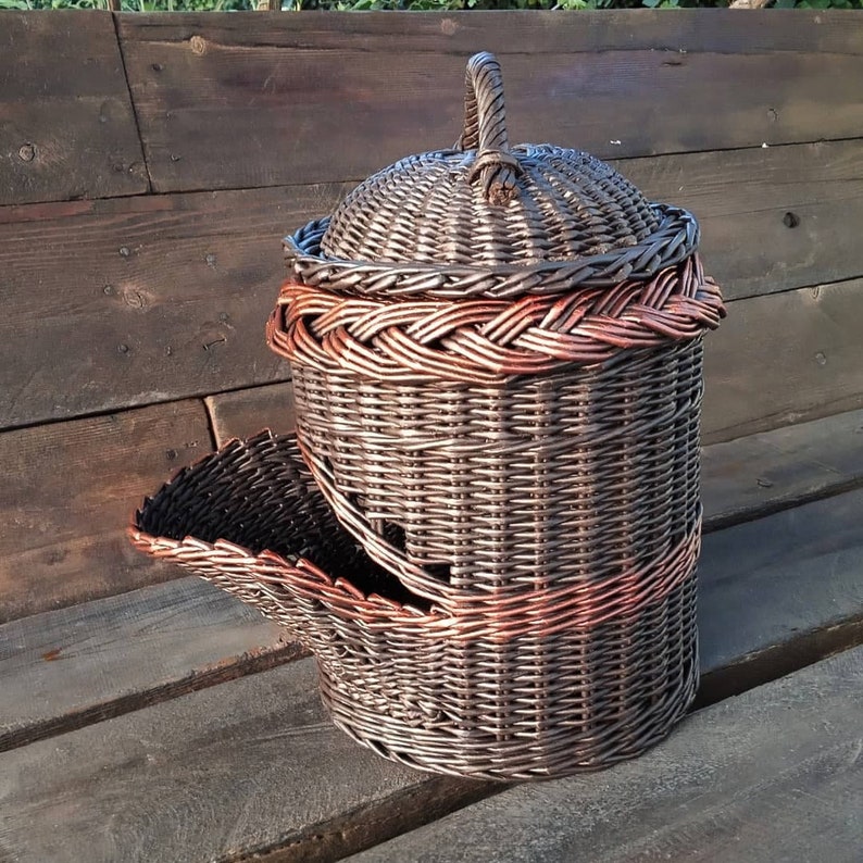 Potato and onion bin. Wicker kitchen basket for storing Etsy