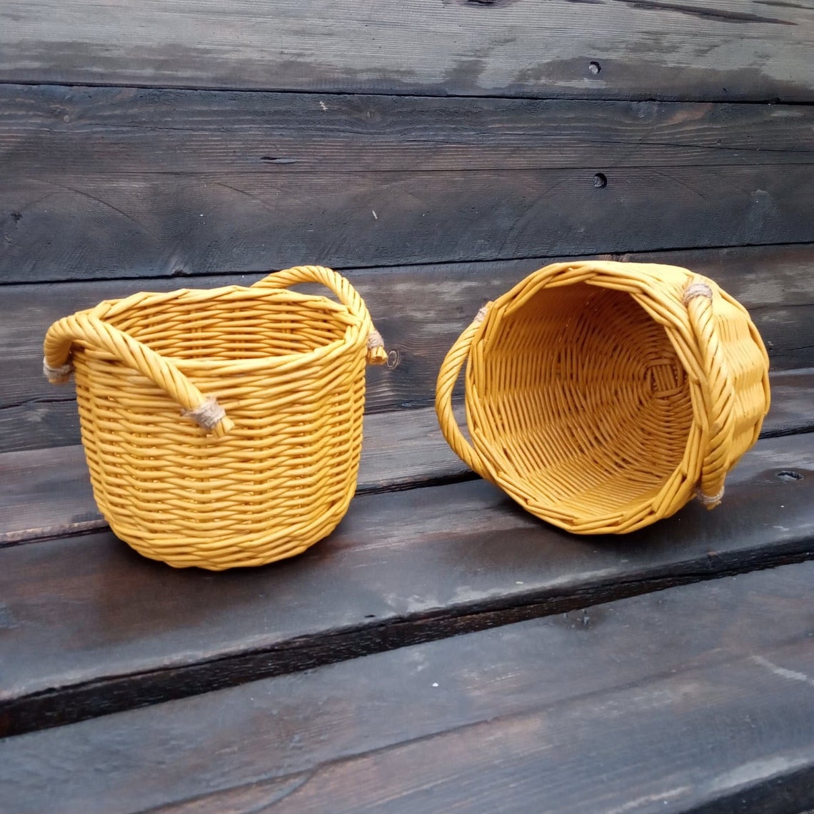 Onion and garlic storage baskets with handles Set of two Etsy