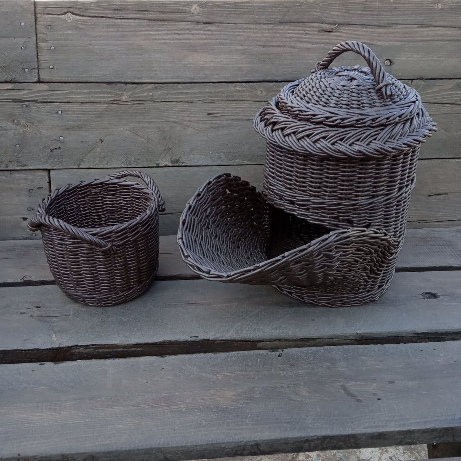 Wicker Vegetable Storage Set Basket For Onions Garlic Potatoes Etsy
