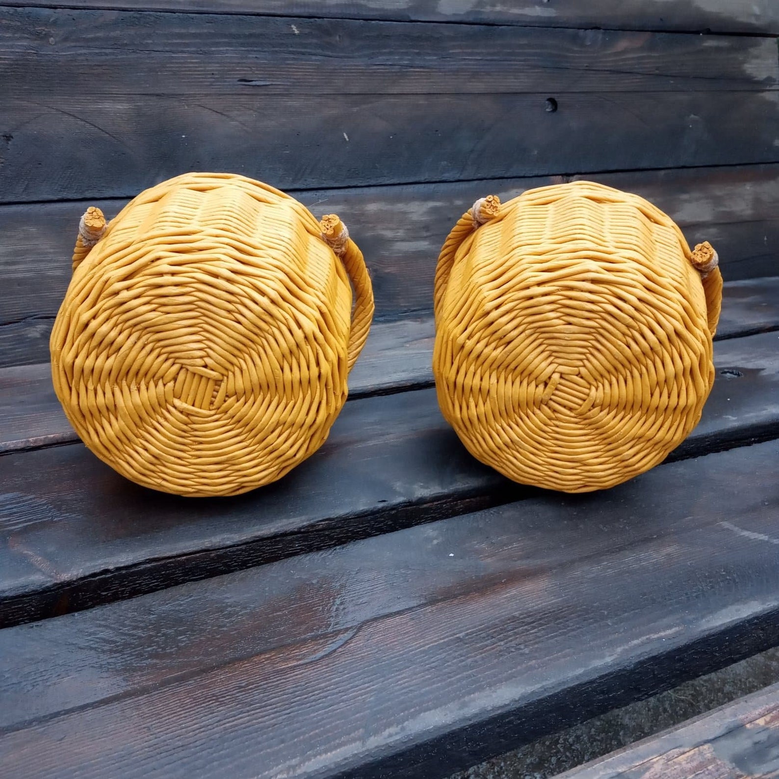 Onion and garlic storage baskets with handles Set of two Etsy