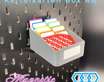 Index card box A8 Magnetic - for Ikea Skadis