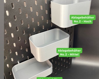 Ablagebehälter No.2 für Ikea Skadis, mehrere Größen, Flach, Mittel, Hoch