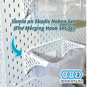 Ikea Samla sul supporto Skadis “The Merging Hook Set 5L for Ikea Skadis-Samla 5L”