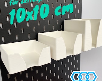 Note box 10 x 10 cm for Ikea Skadis, notepad box