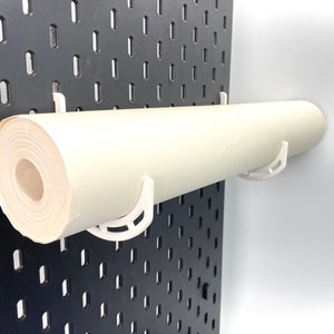 Portarotolo U-75-U150 per Ikea Skadis e rotoli con diametro fino a 150 mm, varie dimensioni, (set da 2)