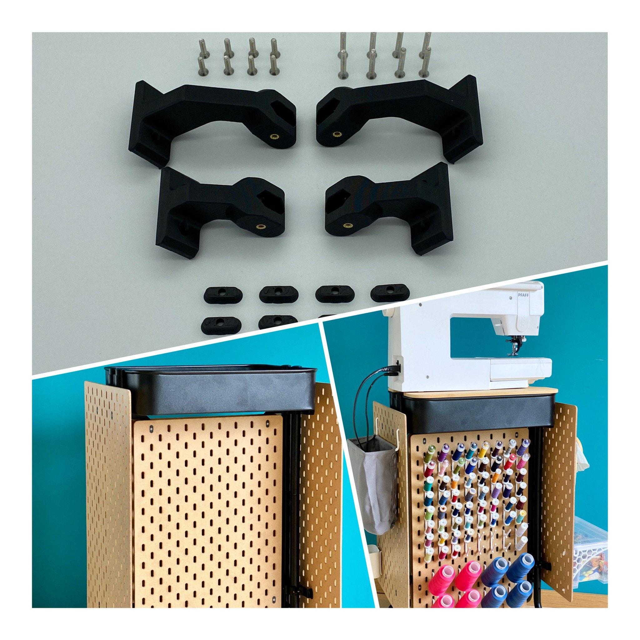 RASDIS Mounting Set - Middle Plates - for Ikea Skadis on RASKOG