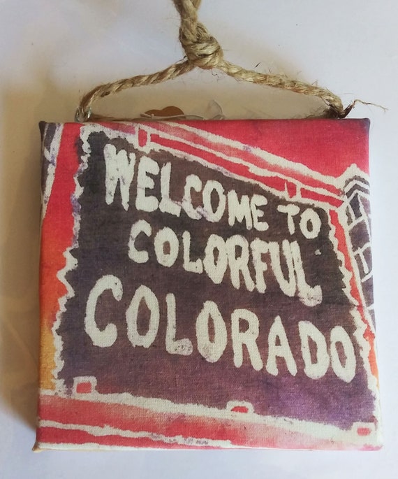 - Welcome to Golden Colorado Art Batik Painting Colorado Main Street Mini Batik CanvasOrnament 3x3