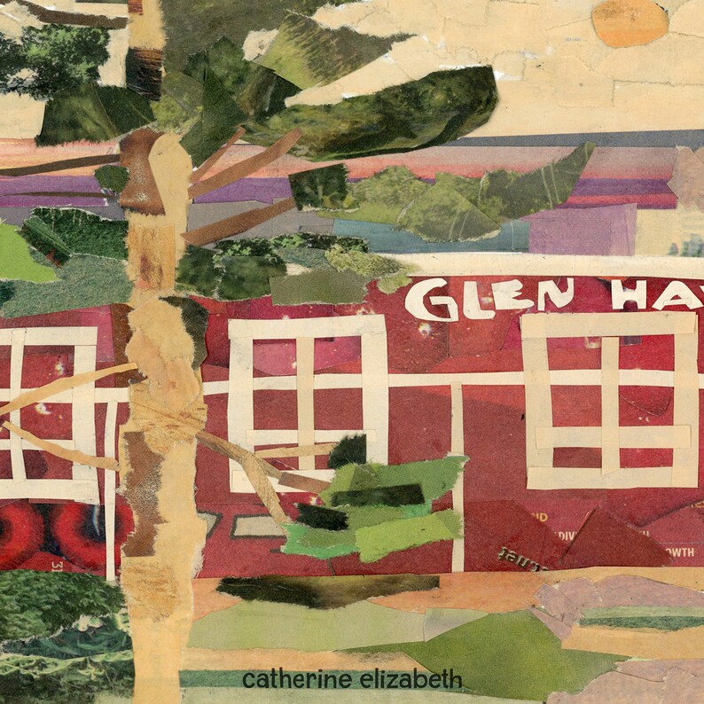 PAPER COLLAGE Art Print, Glen Haven Canning, Lake Michigan, Northern Michigan, Empire Michigan