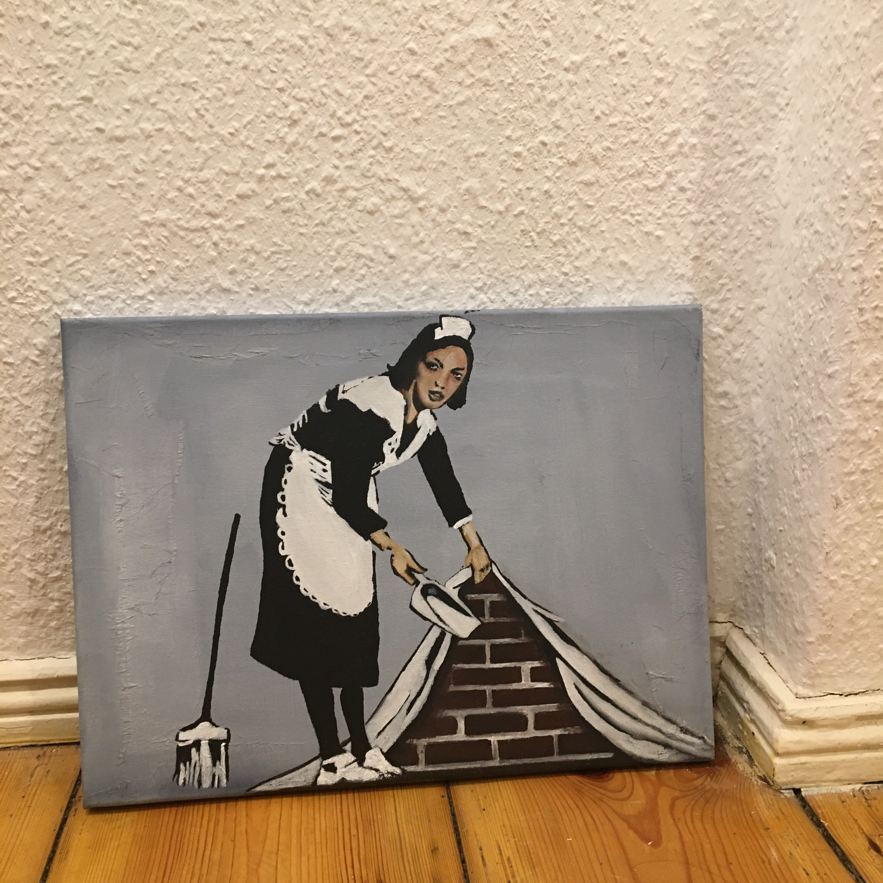 BANKSY Sweep It Under The Carpet Maid handbemalte Kopie Etsy