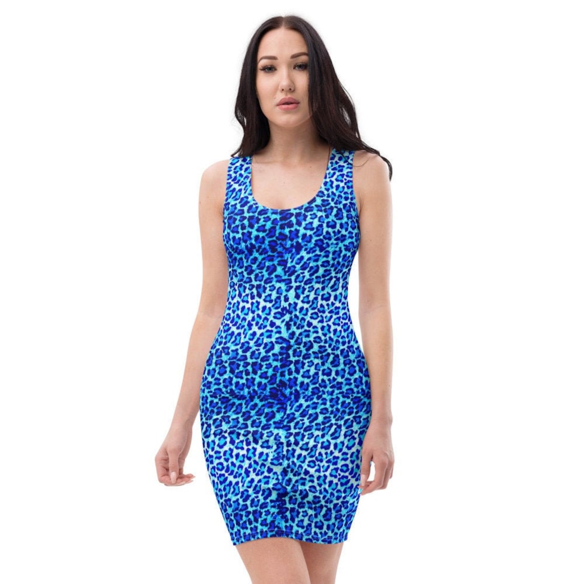 The Blue Leopard Print Dress Etsy