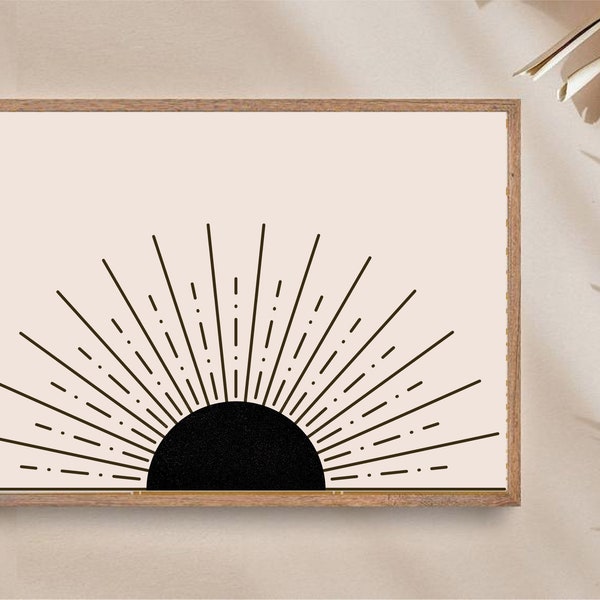 Sun Burst Print, Sun Print, Boho Sun Burst Print, Abstract Sun Wall Art, Boho Print, Modern Wall Decor, Sunshine Print, Mid Century Modern