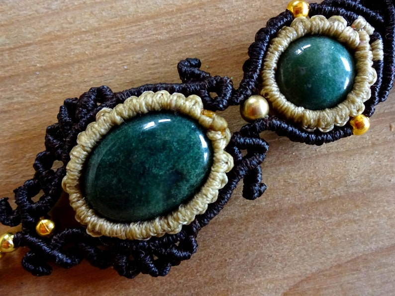 Gemstone Necklace Goddess Necklace Moss Agate Macrame Necklace Birthday Gift Boho Necklace Pendant Necklace Micromacrame Pendant