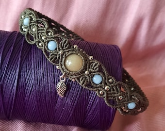 Macrame Choker With Agate Gemstone