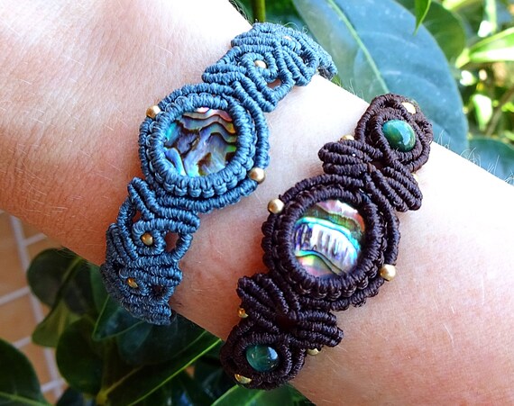 Abalone Macrame Bracelet Handmade Bracelet Bohemian Spiritual