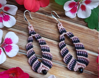 Macrame Earrings, Boho Earrings , Micromacrame Jewelry