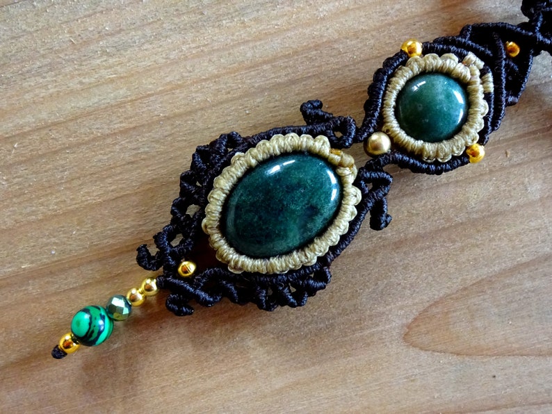 Gemstone Necklace Goddess Necklace Moss Agate Macrame Necklace Birthday Gift Boho Necklace Pendant Necklace Micromacrame Pendant