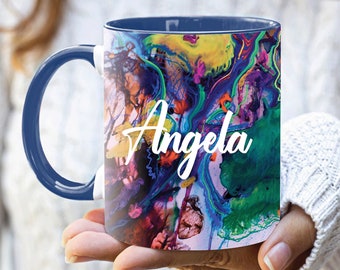 Custom Text Coffee Mug: Personalized Gift, Multiple Colors & Sizes