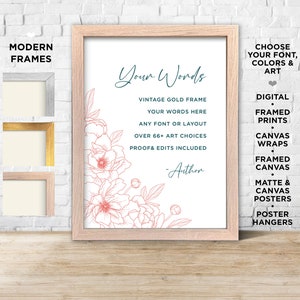 Custom Quote Print Text Poster Framed Canvas Wall Art Personalized Gifts Poem Printable Quote Letter Printed Sign Custom Mothers Day Gift