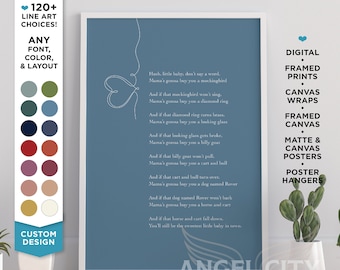 Custom Quote Print Line Art Text Poster Framed Wall Art Personalized Quote Print Custom Poem Print Custom Gift Canvas Inspirational Quote