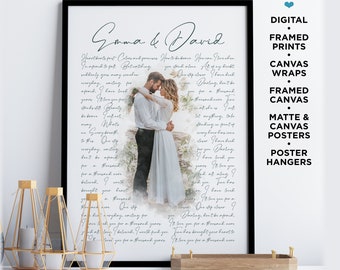 Song Lyrics Wall Art Picture With Lyrics Wedding Song Lyrics With Photo Song Lyrics Poster Sign First Dance Lyrics Print Custom Couple Gift