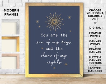 Custom Quote Print Line Art Poster Framed Canvas Wall Art Personalized Quote Print Custom Poem Print Gold Frame Mothers Day Gift Quote Sign