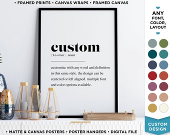 Custom Definition Print,Custom Word Art,Custom Word Definition,Personalized Definition Wall Art Poster Frame Text Poster Custom Poster Gift