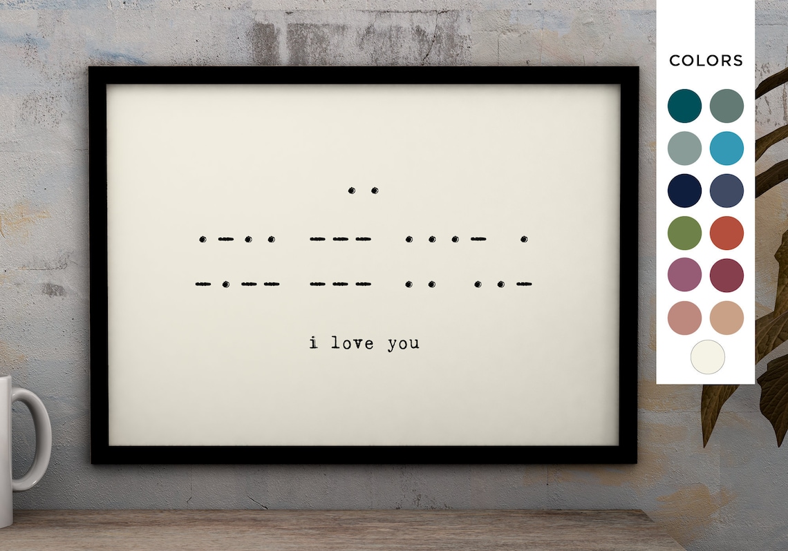Custom Morse Code Print Wall Art Framed Poster Personalize Any Text ...