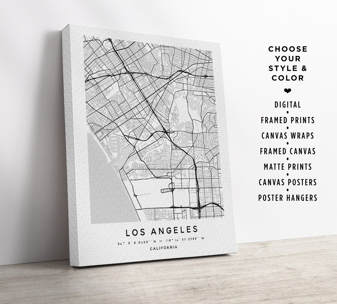 Custom City Map Prints Home Town Poster Wall Art Framed Personalized