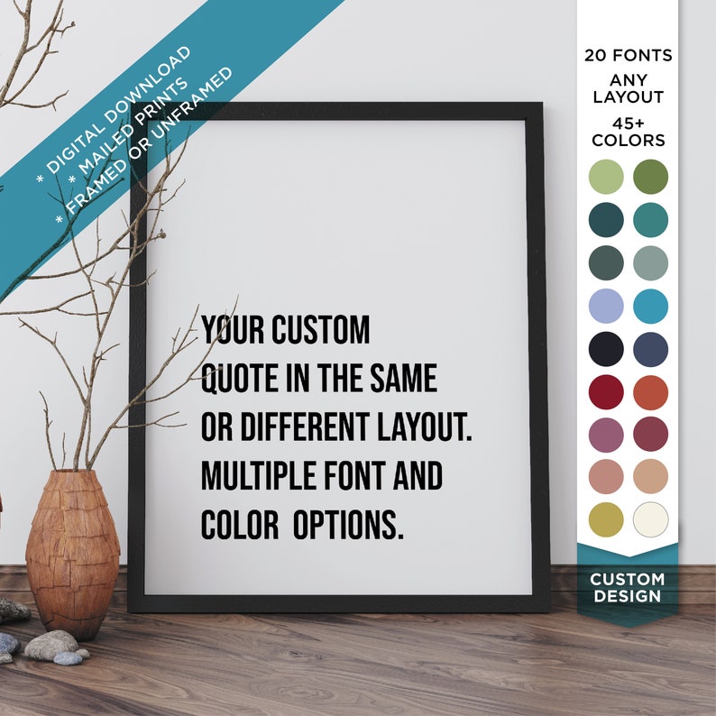 quote prints Custom print Large wall art Personalized Wall Art Custom signs Custom quote print framed or unframed Quote prints