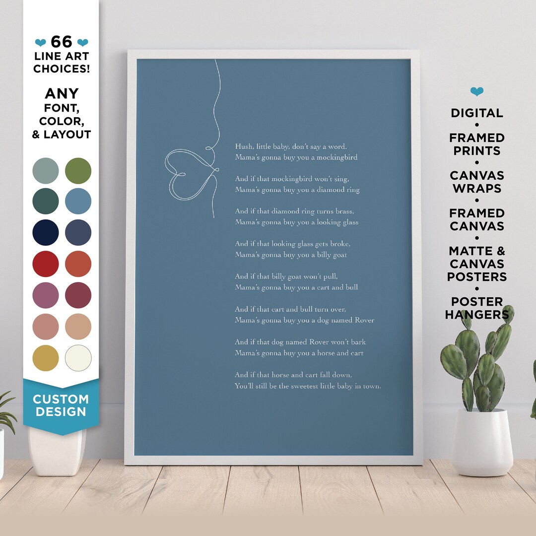 Custom Quote Print Line Art Text Poster Framed Wall Art Etsy