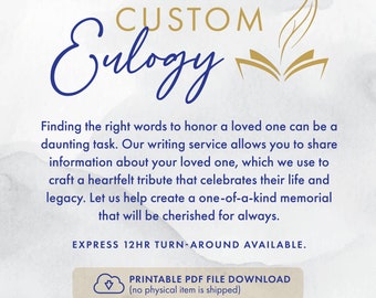 Custom Elegy/Eulogy Poetry Sign Loss of Mom/Dad Print Poem Gift Personalized Memorial Parent Bereavement Sympathy Poem For Funeral Posters