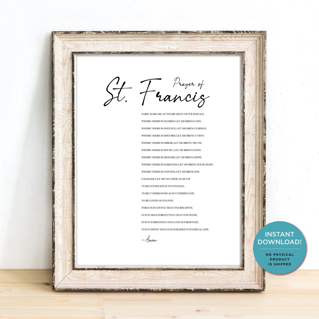 Prayer of St. Francis Printable, Bible Verse Wall Art,inspirational ...