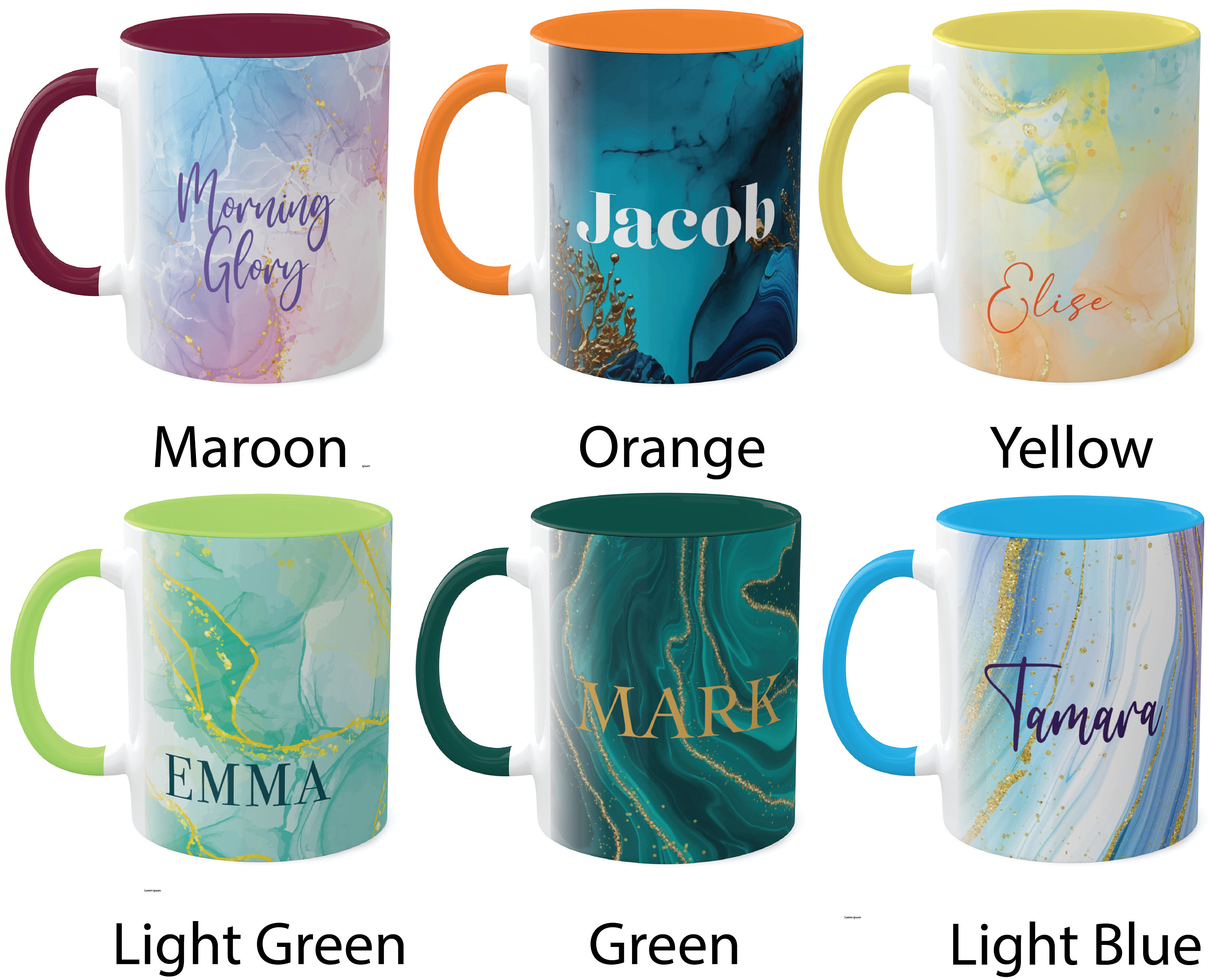 Custom Coffee Mug With Text Custom Abstract Art Mug Personalize Large ...