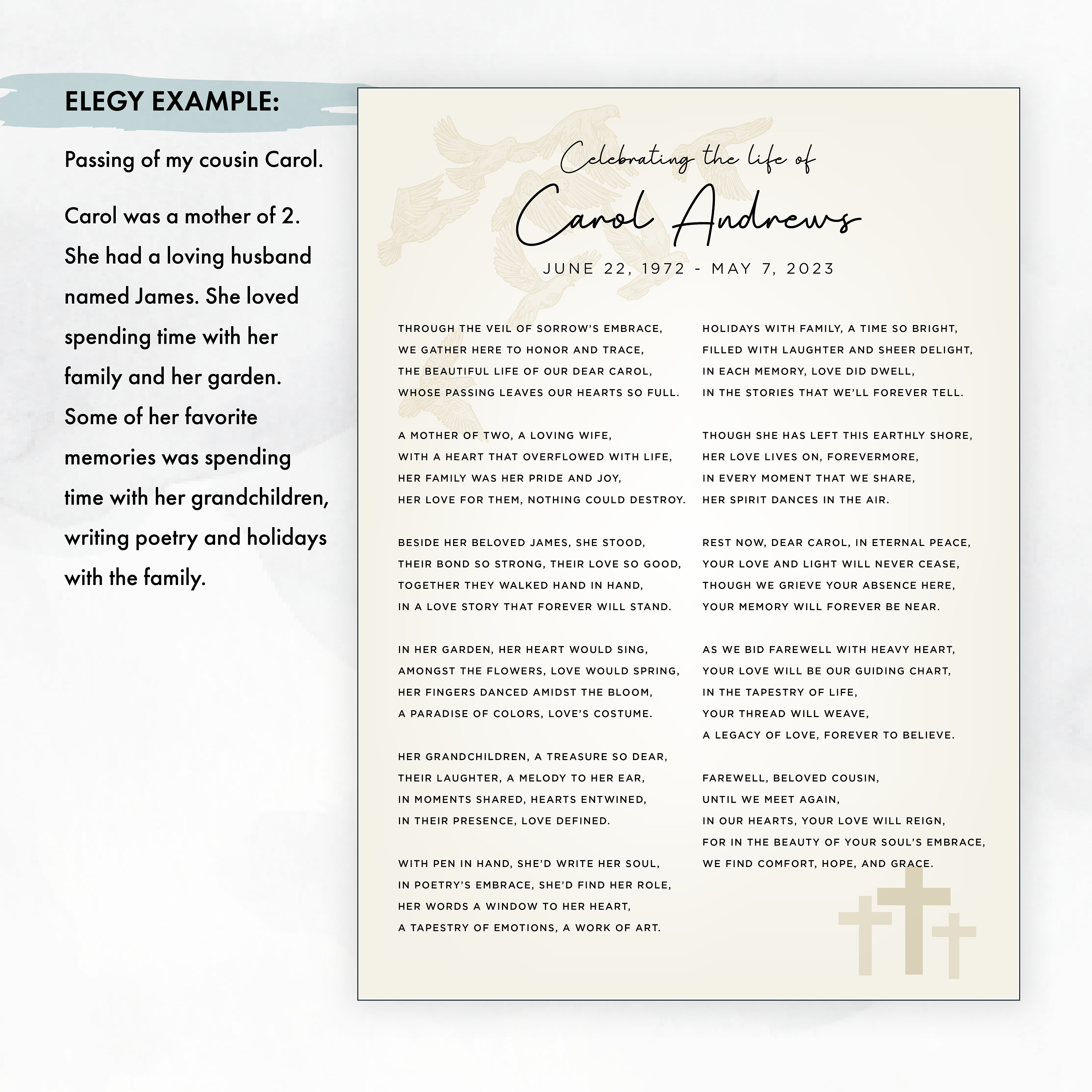 Custom Elegy Poem Print - Personalized Memorial Gift (PDF Download) - Etsy